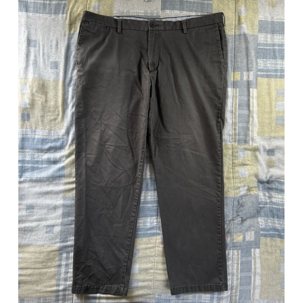 Dockers Grey Chino Athletic Fit Flat Front Men's Pants